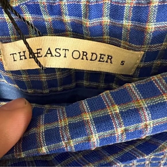 NWT The East Order Mahlia Plaid Wrap Mini Skirt in Cobalt | size S *SKIRT ONLY* - Picture 9 of 15